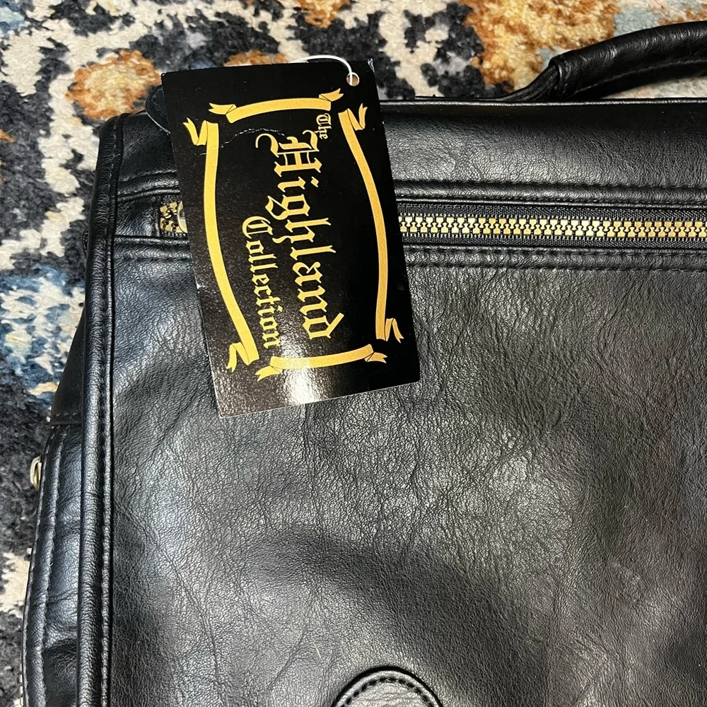 The Highland Black Leather Men's or Women’s Bag Briefcase Laptop Bag